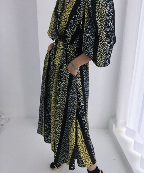 Vintage Stripe Pattern Dress
